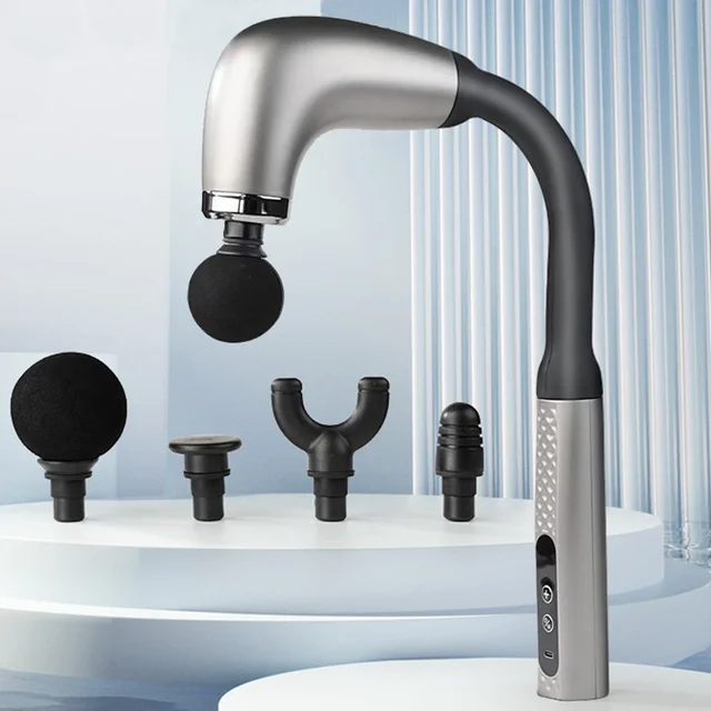 Fascia Gun with Extended Handle Elbow for Self-assist Massageer Upper Lower Back Muscle Relaxation for Muscle Soreness Fatigue