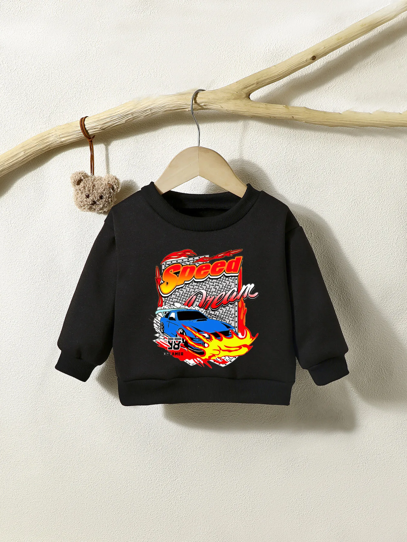 Autumn And Winter Boys Sweater Round Neck Long Sleeve Letter Car Picture Fashion Warm Infant Toddler