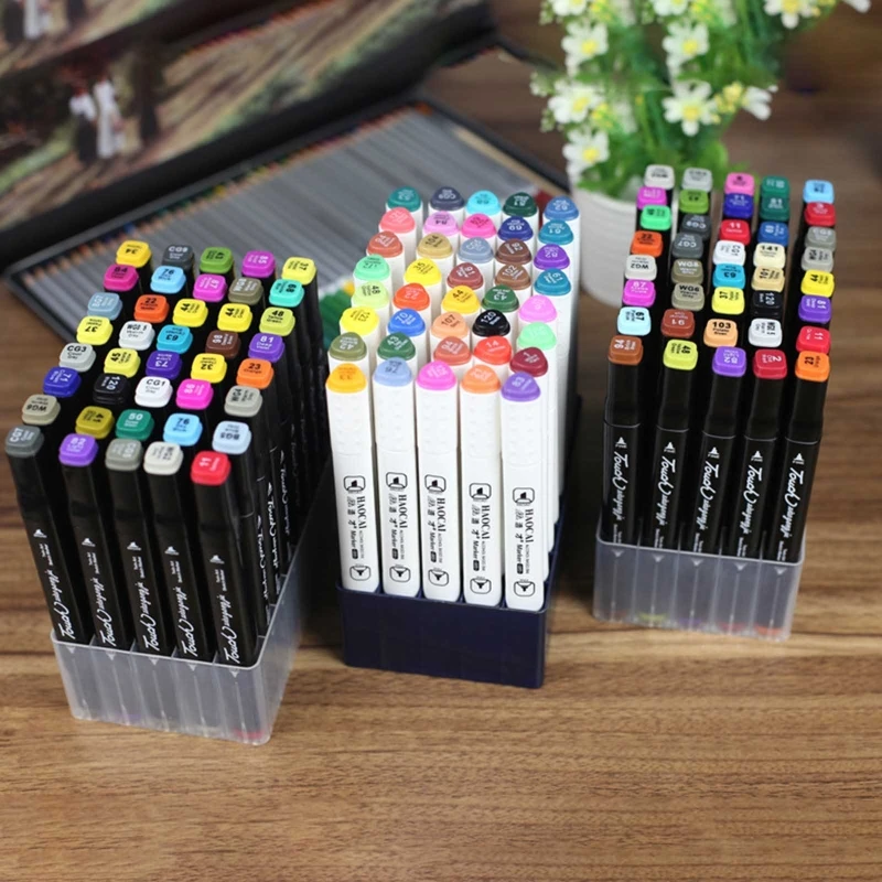 Colorful Marker Pen Box Paint Brush Holder for Case Marker Pen Holder Stand Stackable Desk for Case