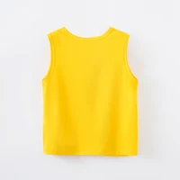 Summer Children's Clothing Cute Cartoon Bear Comfortable Baby Round Neck Sleeveless T-Shirt Boys And Girls Yellow Top 2