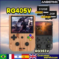 ANBERNIC RG405V RG353V/VS Portable Handheld Game Console HD Simulator Android Linux OS 512G Retro PSP PS2 Games Children's Gifts