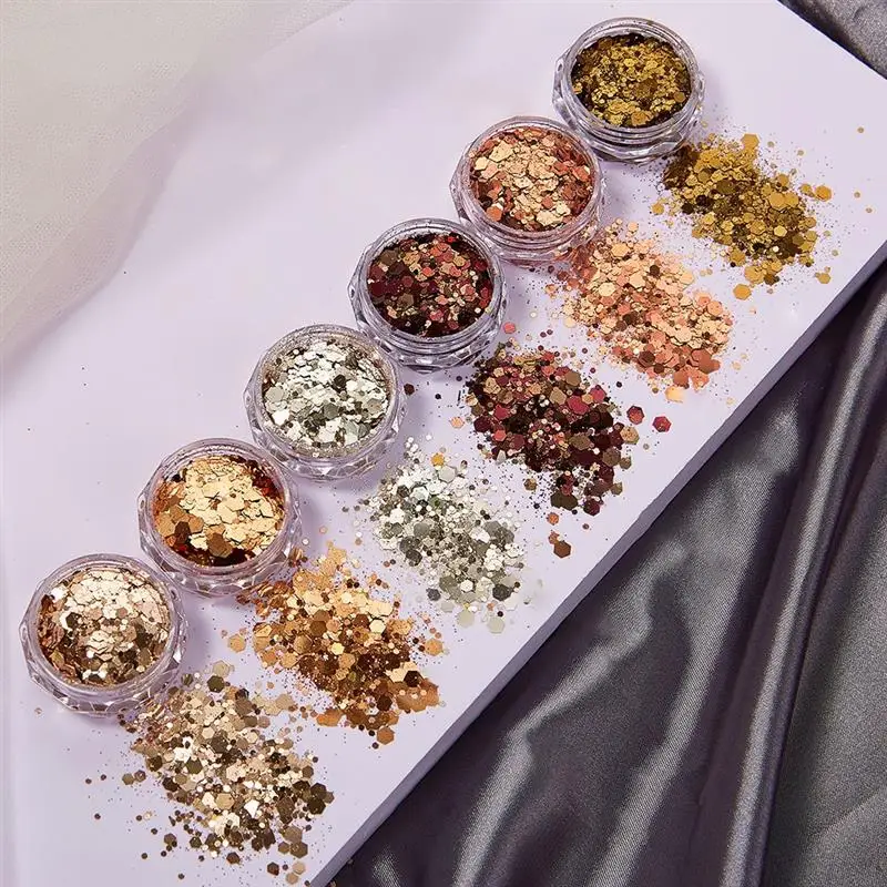 Rose Gold Silver Glitter Powder Sequins 6color for DIY Nail