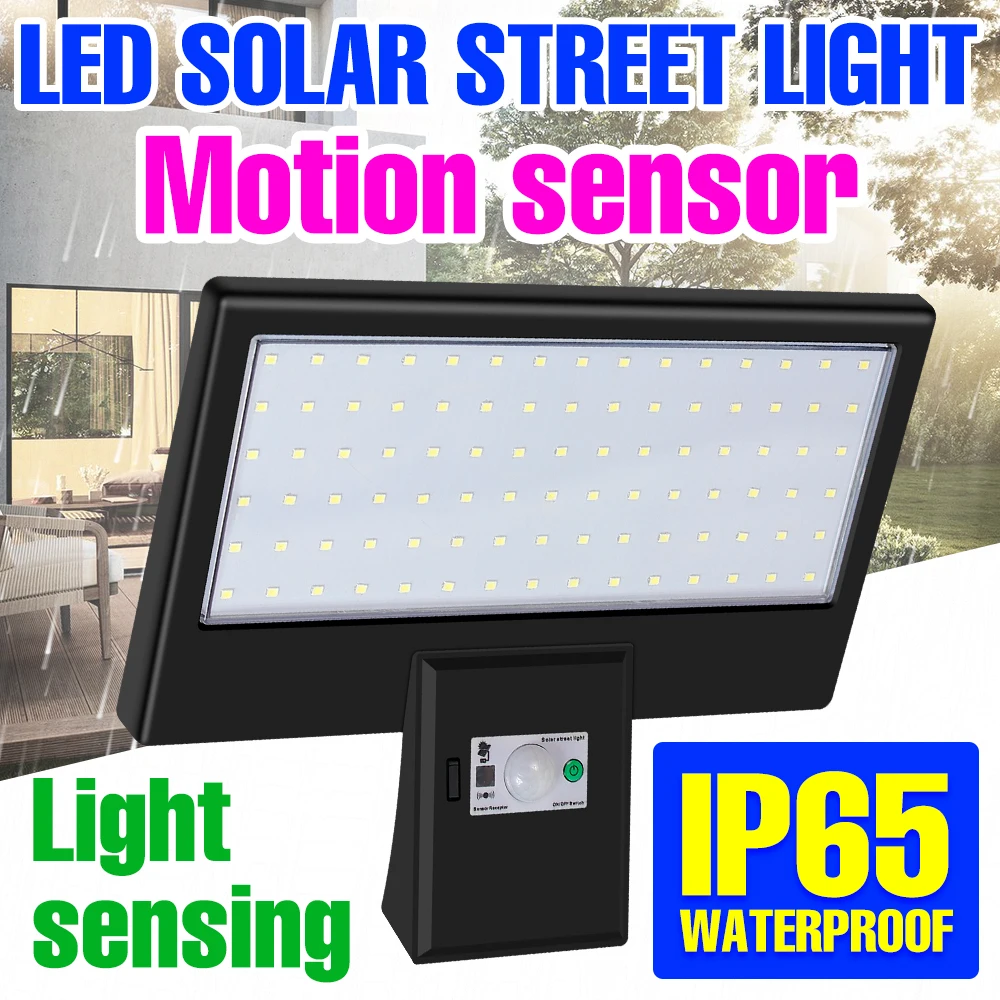 

LED Solar Street Light PIR Motion Sensor Lamp Led 4980LM Solar Light Outdoor Garden Patio Yard IP65 Waterproof Security Lighting