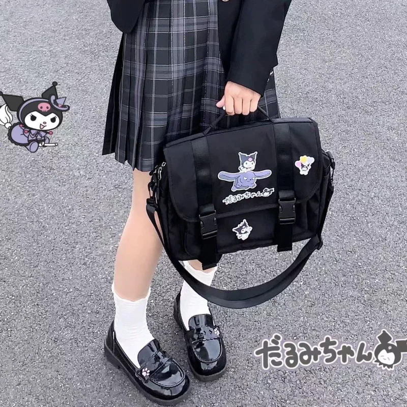 

Sanrio My Melody Kuromi Cinnamoroll Backpack Handbag Diagonal Large Capacity Anime Kawaii Cute Girls Jk Uniform Bags for Women