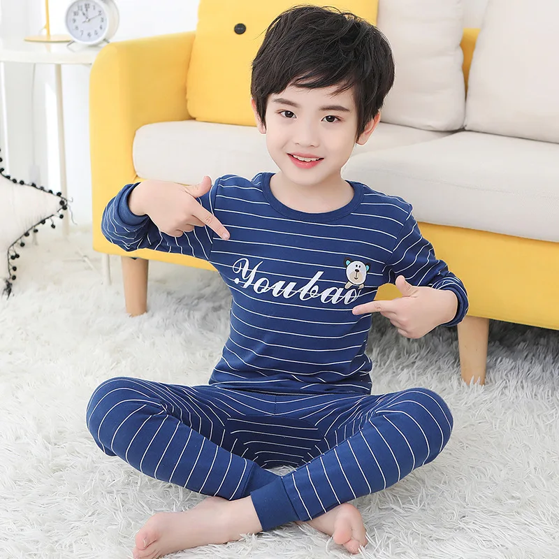 cotton sleepwear for toddler girl Baby Boys Clothing Set Cotton Toddler Girls Pajama Outfit Cartoon Cute Kids Sleepwear Casual Children Clothes Nightwear Pijama sleepwear for kid female