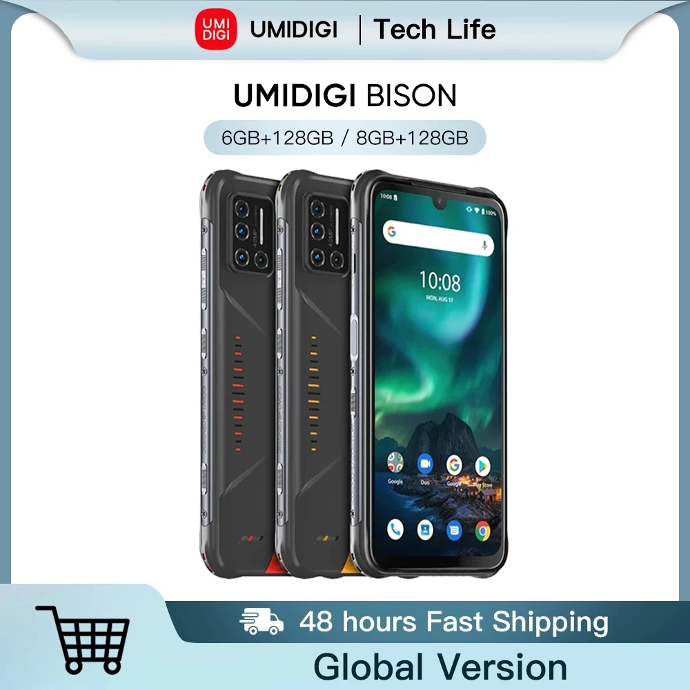 Фото Смартфон UMIDIGI BISON IP68/IP69K 6 ГБ/8 ГБ + 128 дюйма FHD дисплей 3 NFC Android 10 | Мобильные телефоны и