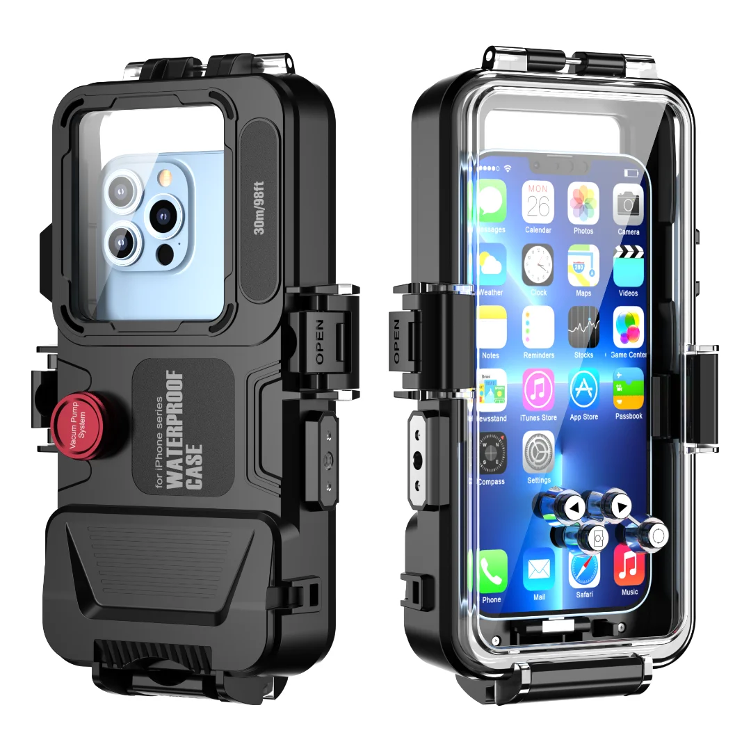 Shellbox 30M 98Ft Ipx8 Potente Custodia Impermeabile Per Iphone 15 Pro Max S24 Note 20 Ultra A25 Oneplus 12 Custodia Subacquea Professionale