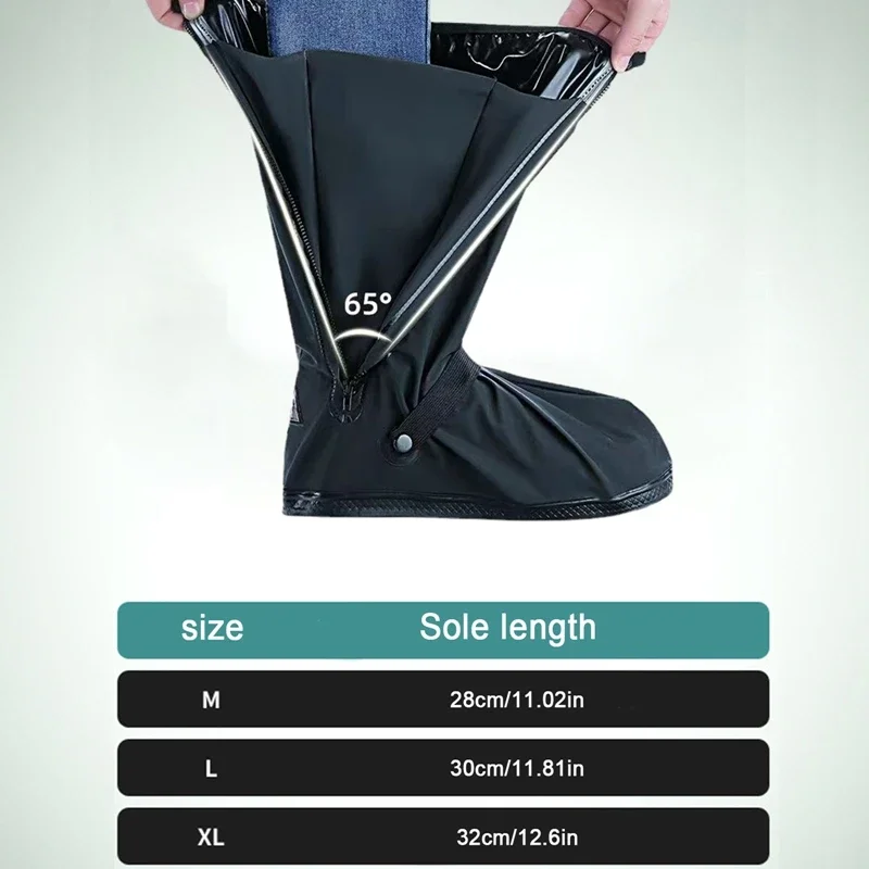 Waterproof high-tube rain boot covers worn in water