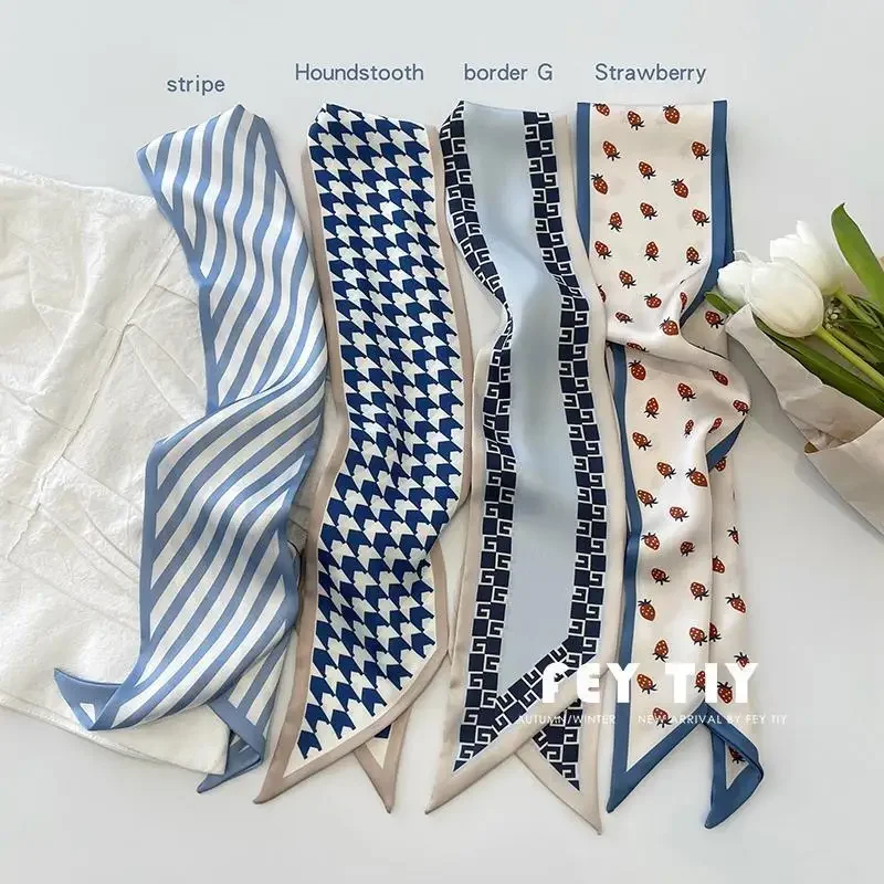 

2024 New Fashion pointed headband ribbon headwear Silk Scarf