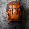 NZP Retro Leather Men's Backpack European and American Fashion Travel Bag Top Layer Cowhide Casual School Bag Laptop Bag 3