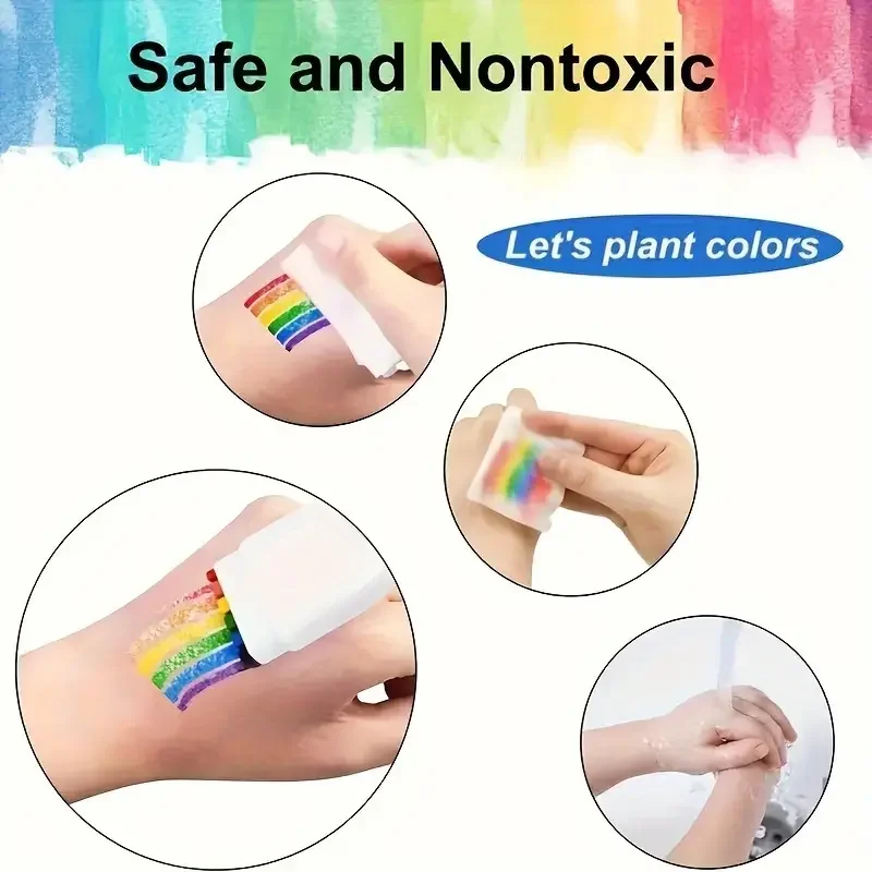 6 Colors Rainbow Face Body Painting Stick Painting Cream Long-Lasting Skin-Friendly Body Tattoo Color Oil Painting Body Painting 3