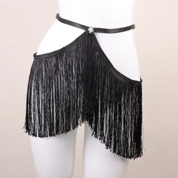 Gonna con cintura con frange, imbracatura in vita burlesque, imbracatura elastica regolabile