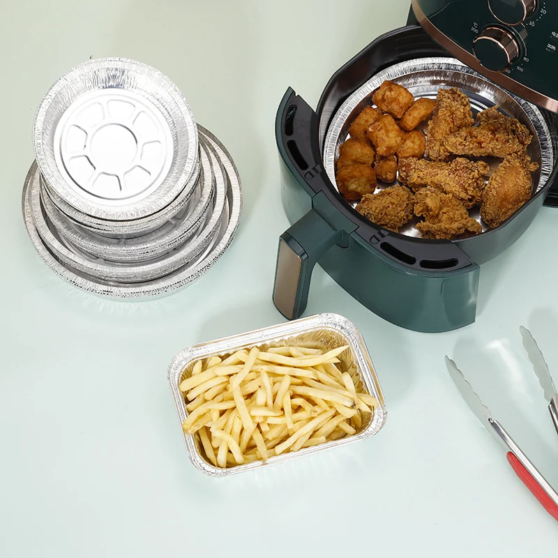 7 Inch Round Tin Foil Pans Disposable Aluminum, Freezer & Oven Safe For Baking, Cooking, Storage, Roasting, & Reheating, Packing