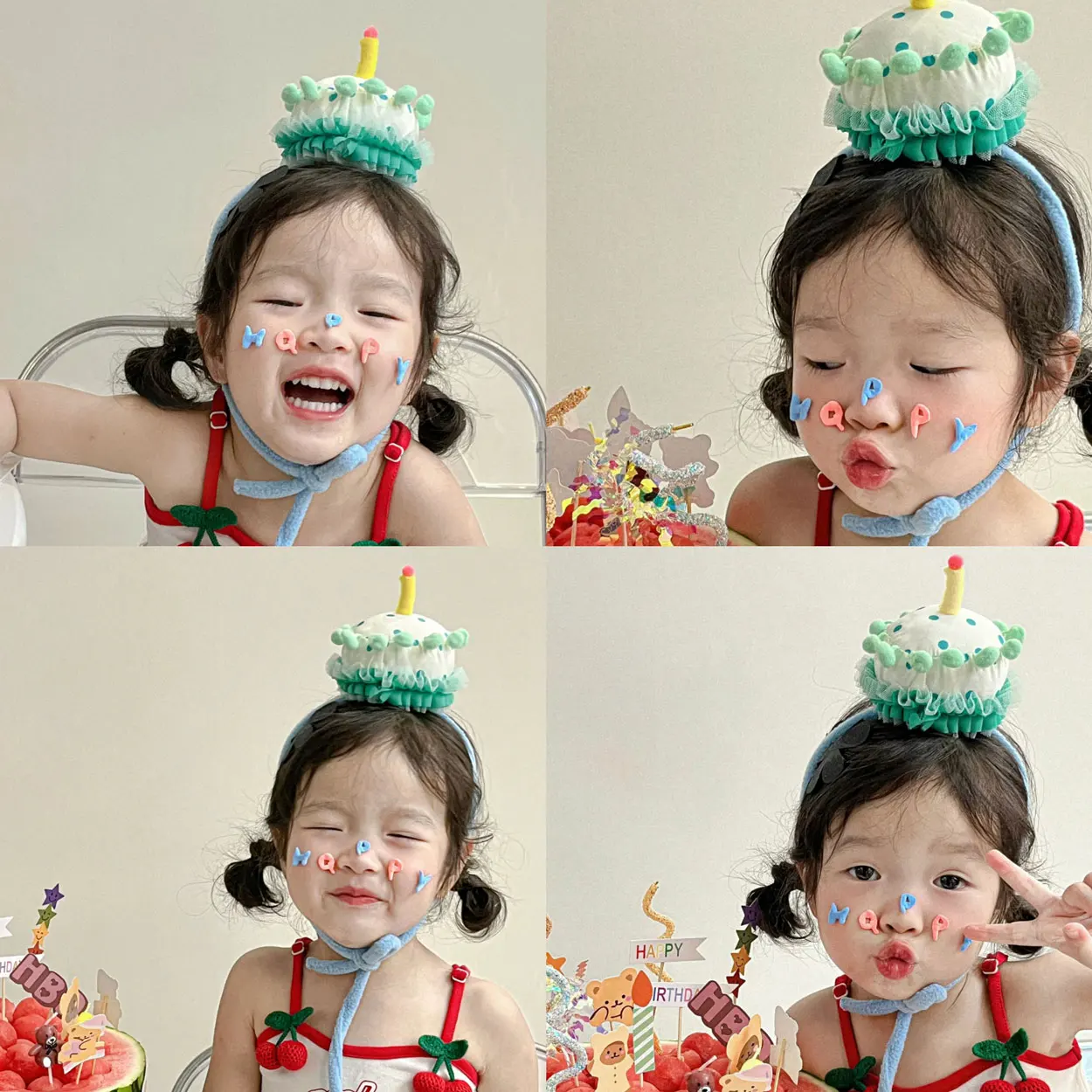 Birthday Atmosphere Props Children's Headwear Hats Girls Boys Scene Photography Balloons Celebratory Festive Accessories