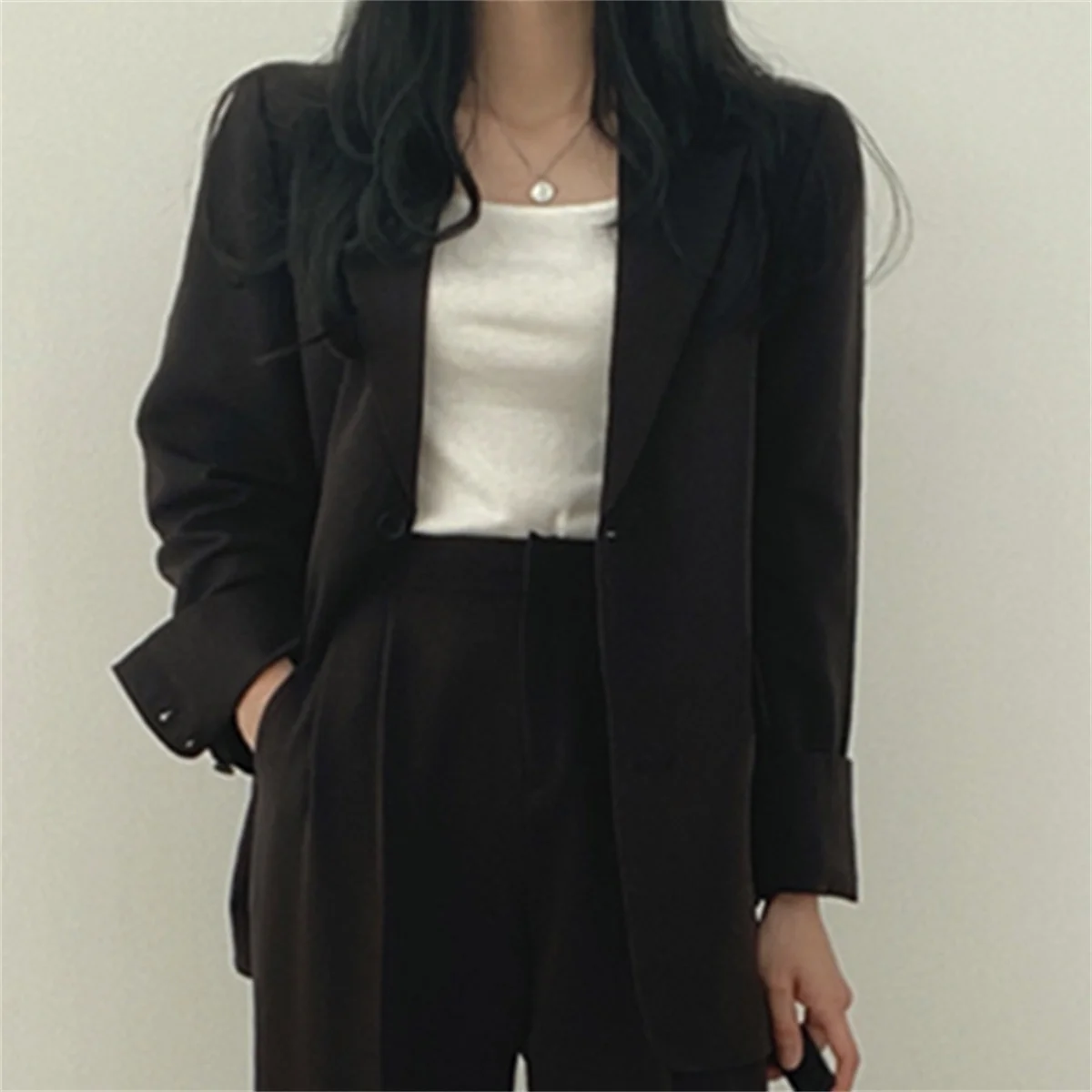 Elegant Office Lady Business Suit Set Blazers 2026 Spring New Women's Clothing Suit Jacket Casual Pants Set Wide Leg Suit Pants