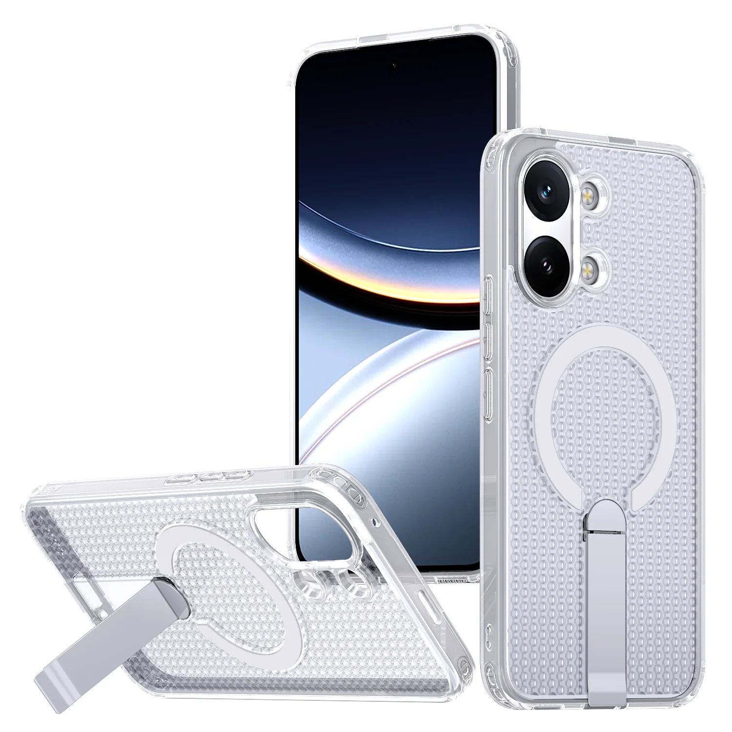 Luxury Magnetic Bracket Heat Dissipation Rugged Tough Phone Case Cover