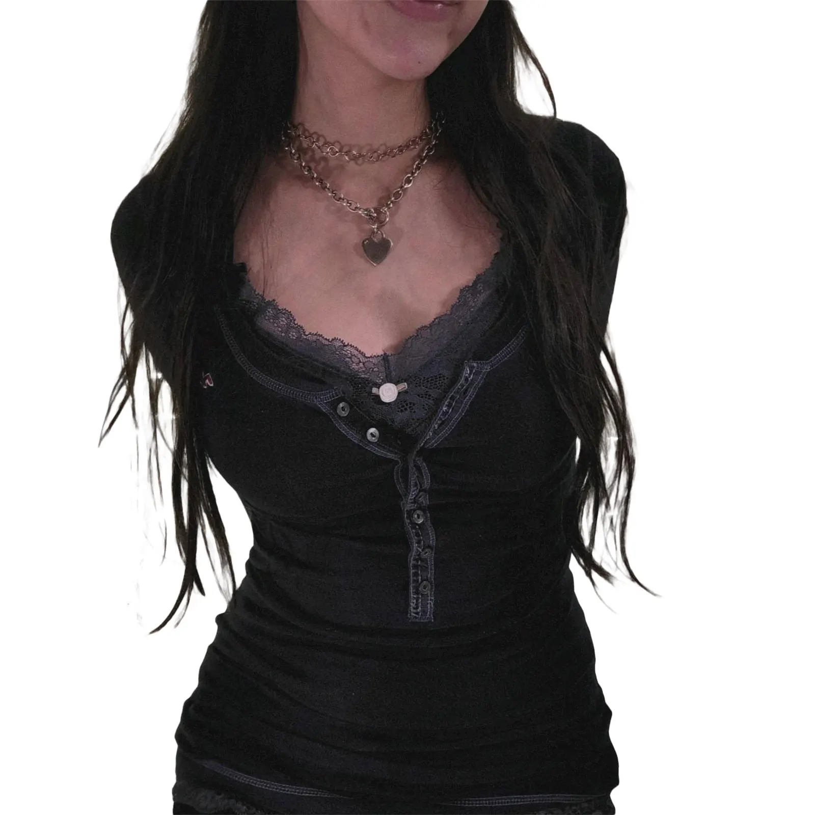 Y2K 빈티지 레이스 버튼 보우 프릴 크롭 탑 긴 소매 V 넥 기본 셔츠 하라주쿠 가을 레트로 페어리 코어 티 풀오버 - AliExpress