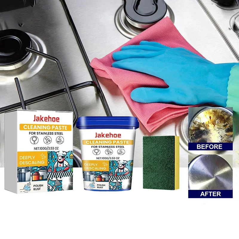 100G Powerful Kitchen Cleaner One Second Cleaning Effectively Remove Kitchen Stains Multifunctional Rust Removal Cleaning Paste