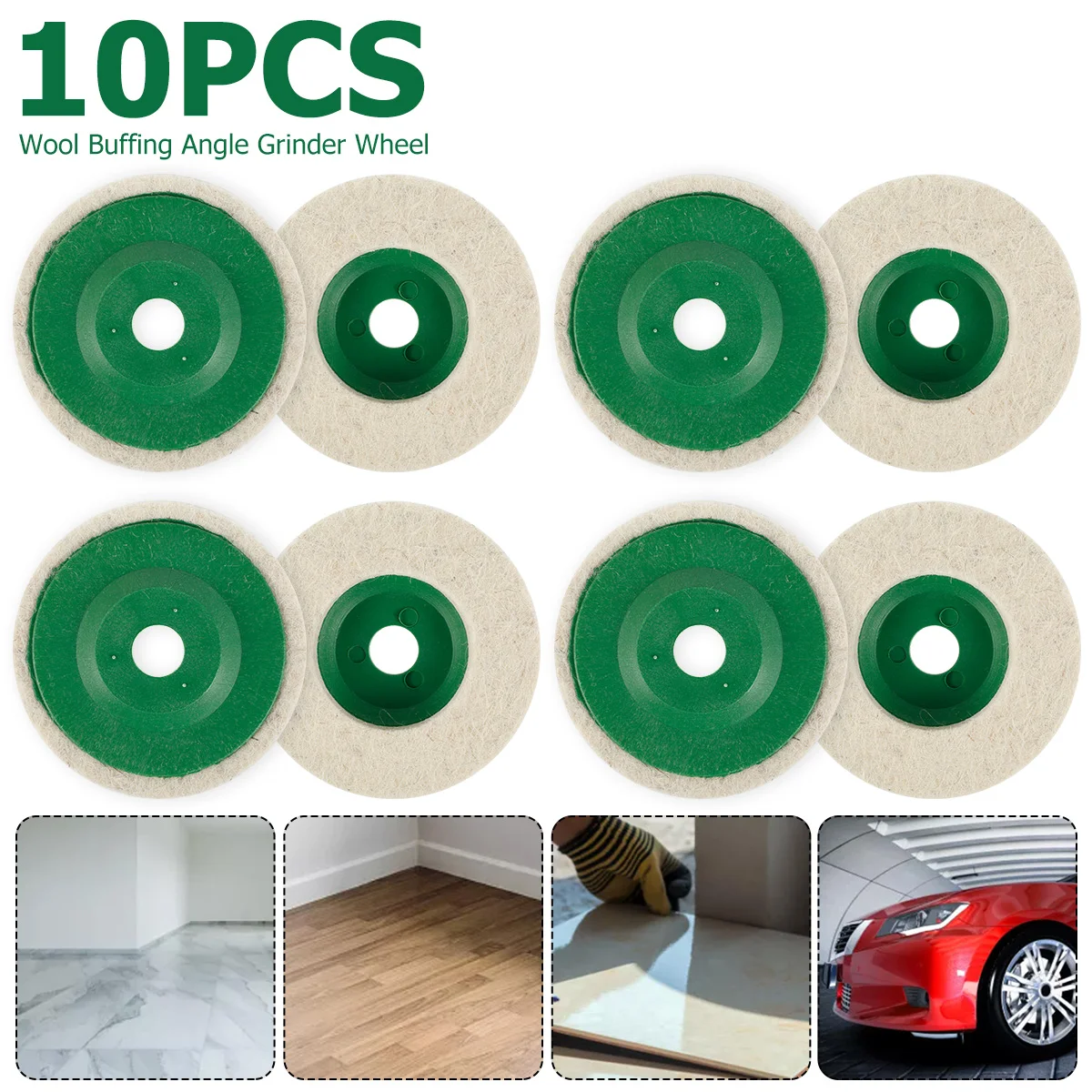 

10Pcs Polishing Wheel Disc 4 Inch Wool Felt Buffing Pads For Metal Marble Glass Ceramics Grinding Disc Angle Grinder Accessories