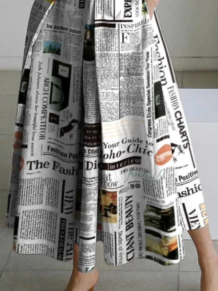 Lemongor 오피스 여성 세련된 셀렉션 레터 프린트 라펠 A라인 원피스, 용수철 가을 긴팔 캐주얼 미디 드레스, 2023 신상 