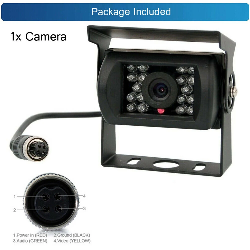 

4pin Rear View Backup Camera 24v Night Vision Reversing Camera Compatible Metal Infrared for Trucks Buses Bus