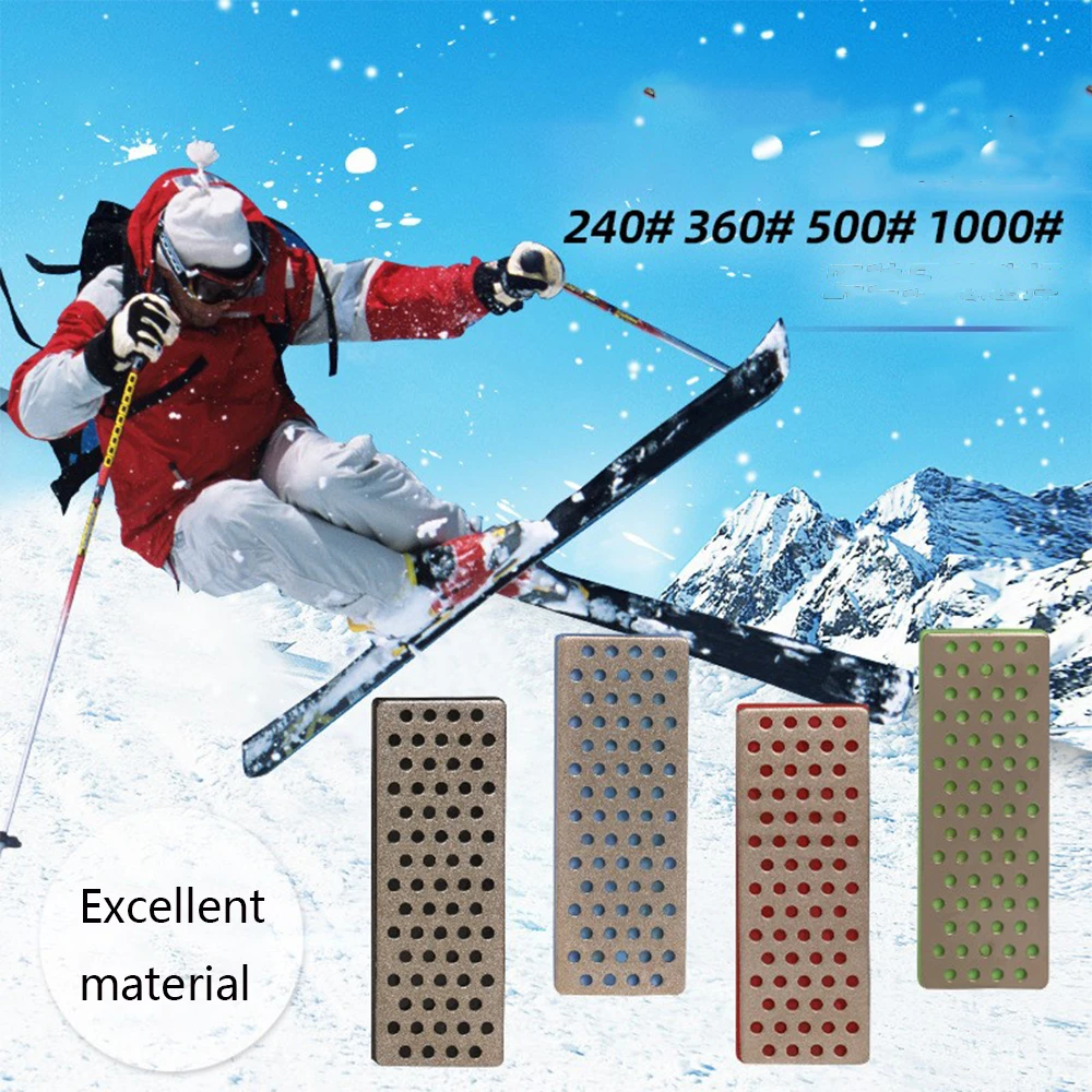 4pcs/Set 240 360 500 1000 Grit Diamond Sharpening Hone Stone Backing Whetstone Block For Ski Edge Skiing Sharpeners 3pcs diamond sharpening hone set stone whetstone block kitchen knife sharpener 150 300 400 grit hand grinding tools accessories