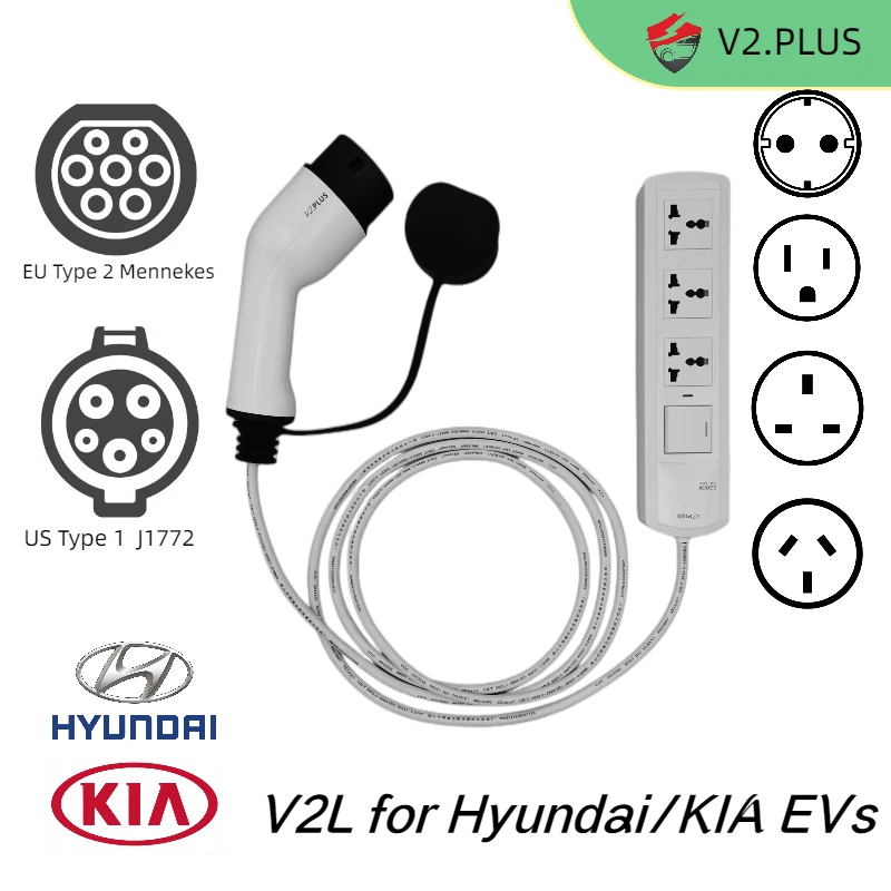 V2l Adapter Vehicle-to-load Bidirectional Charge Extention Socket 220v For  Hyundai Ioniq 5 2022 / Kia 6 - Electric Vehicle Discharging Gun - AliExpress