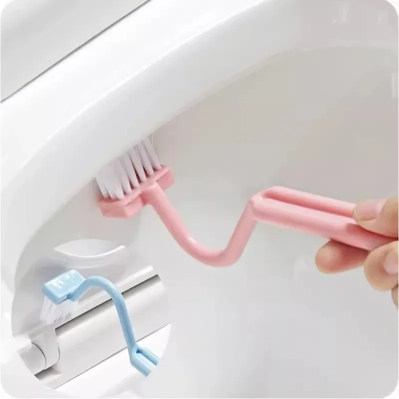Toilet Brush S Shape Portable Toilet Cleaner Curved Edge Corner Handle Bathroom Supplies Cleaning Household Tools Accessories