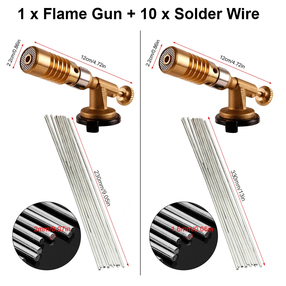 Portable Welding Torch Gas Burner Flame Gun High Temperature Brass Copper Gas Torch Brazing Solder Propane Welding Plumbing gas torch welding torch gas burner