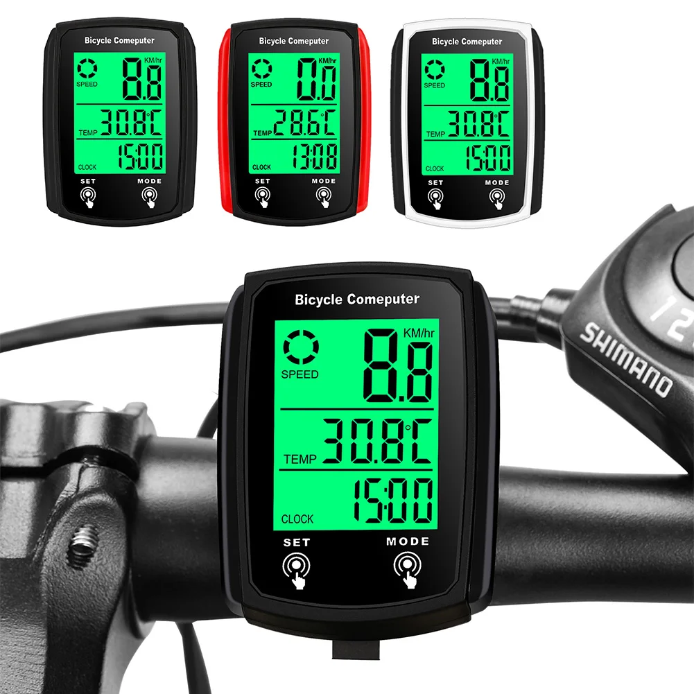 Touch Screen Bicycle Wired Code Meter Speedometer Odometer English Code Meter Luminous Wired Code Meter Odometer Cycling Supplie
