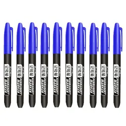 Vibrant Waterproof Permanent Marker Set - Assorted Colors for Manga, Sketching & Art Supplies (Blue 10Pcs)