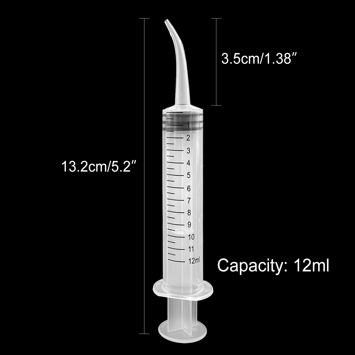 Siringhe Dentali Per Irrigazione Orale 12 Ml – 5 Pezzi Con Punta Curva – Ideali Per Pulizia Denti E Cure Post-Operatorie