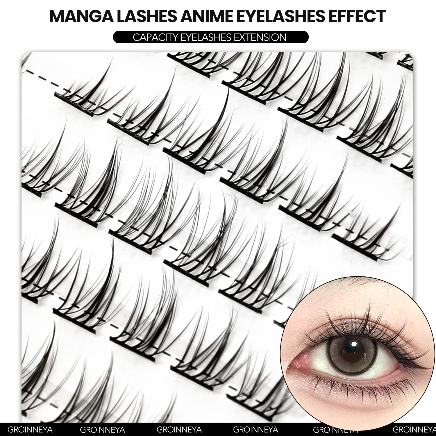 DIY False Eyelashes Clusters Kit Sunflower Manga False lashes Natural Anime Lashes Effect Individual Lashes Extension Kit Makeup fake eyelashes lash extension kit eyelash set