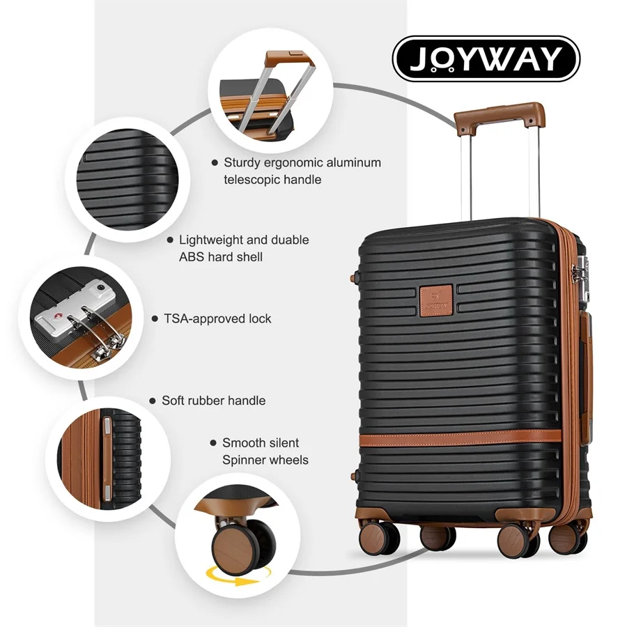 Joyway Carry On Luggage Set 20 Inch Expandable Suitcase with Spinner Wheels and TSA Lock, Hard Shell Lightweight Durable - Image 3
