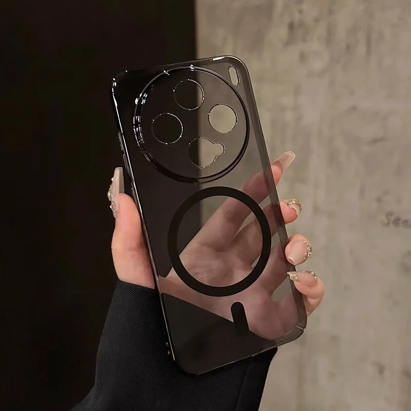 Luxury Crystal Clear Magnetic Slim Phone Case with Wireless Charging Compatibility