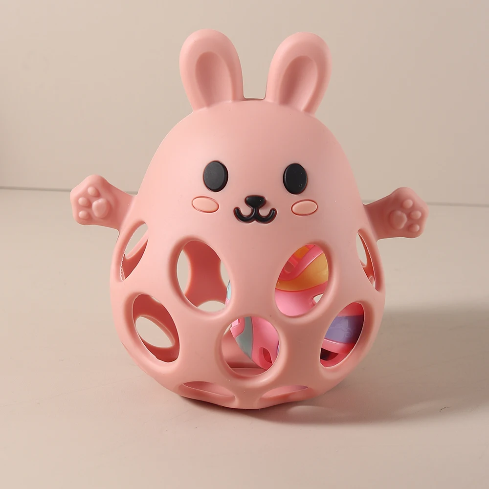 1Pcs Baby Chubby Bunny Teether Rattle Cartoon Owl Shape Teether Toy Silicone Dental Care Gums Anti-Eating Baby Accessories Toy