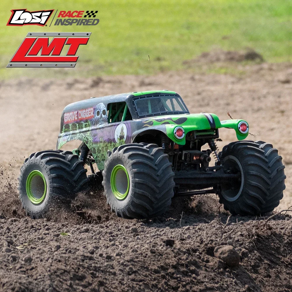 LOSI LMT Grave Digger Son-uva Digger 4X4 Solid Axle Monster Truck RTR 1/8 RC Electric Remote Control Model Car Aldult Kids Toys 2