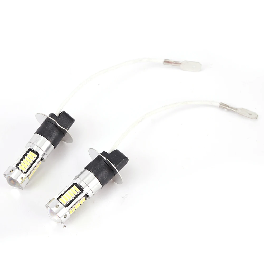 

2Pcs H3 LED Fog Light Bulbs Replacement Kit Super Bright Canbus 6000K 100W White Daytime Running Lights 12V-24V