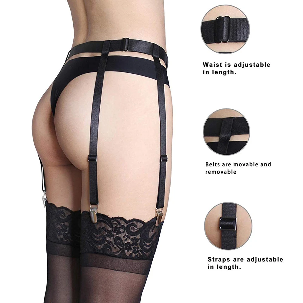 Garter Belt for Women 4/6 Metal Clips