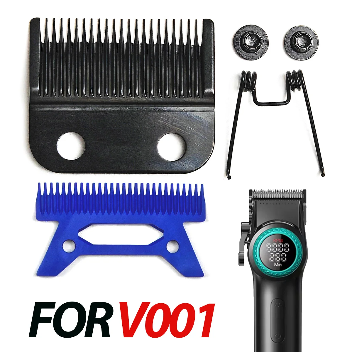 BRDCLIP V001 Professional Hair Clipper Replacement Blade Crescent Zirconia Deep Teeth Trimmer 9CR Stainless Steel Blade Head