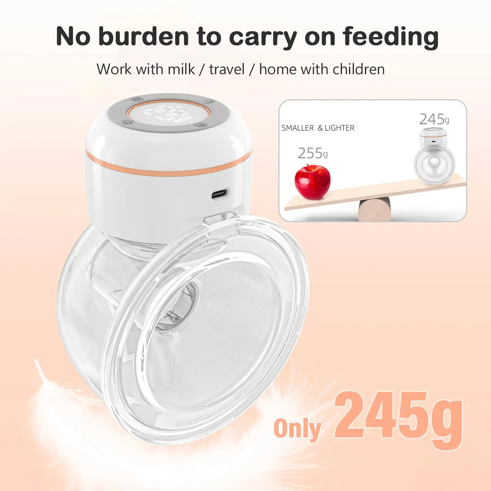 New Wearable Breast Pump Hands Free Electric Portable Wearable Breast Pumps BPA-free Breastfeeding Milk Collector 3
