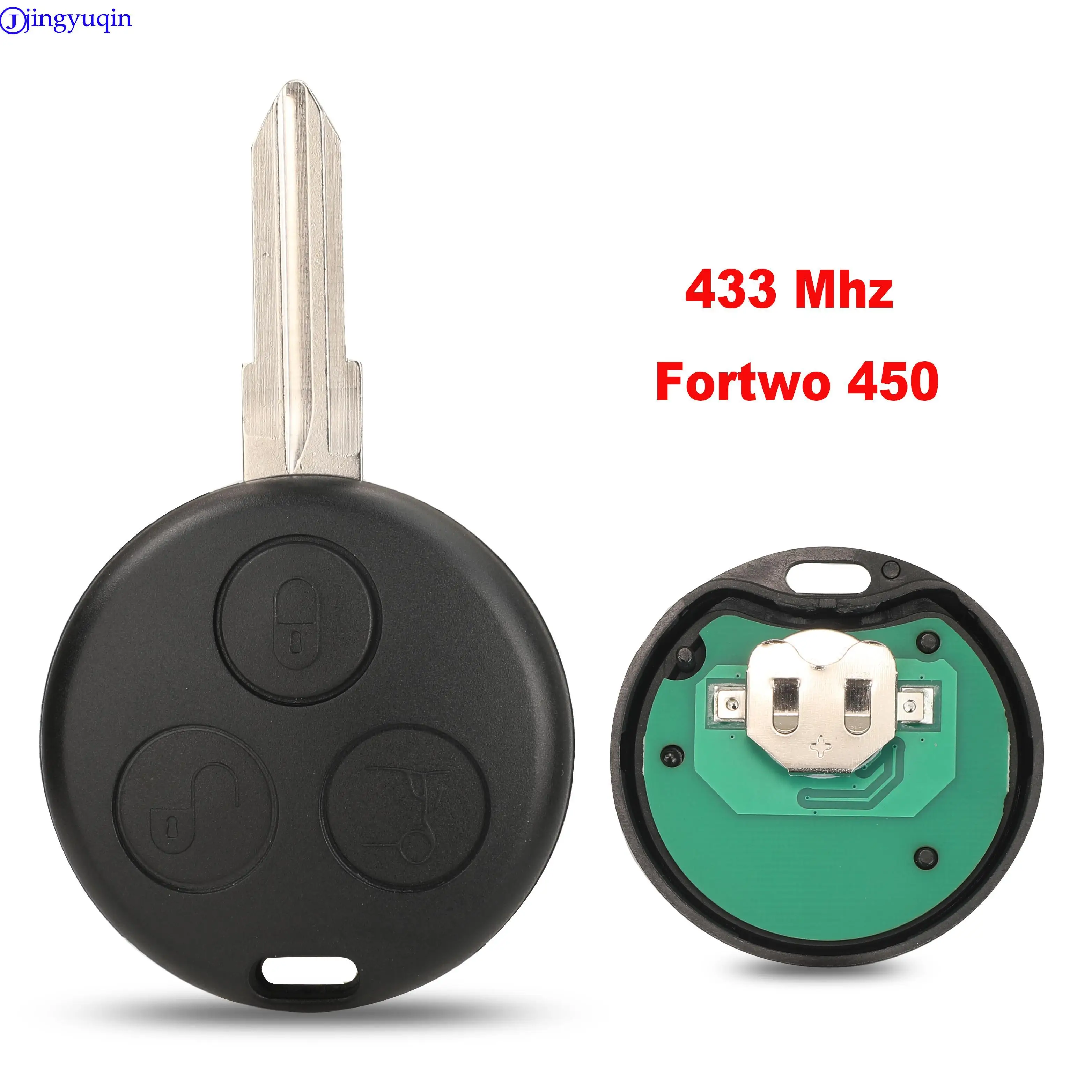 Jingyuqin 3 Bottoni Chiave Auto Chiave A Distanza Per La Chiave Mercedes Benz Smart Fortwo 450 Forfour Roadster Chiave 433Mhz Auto Chiave Fob Lama