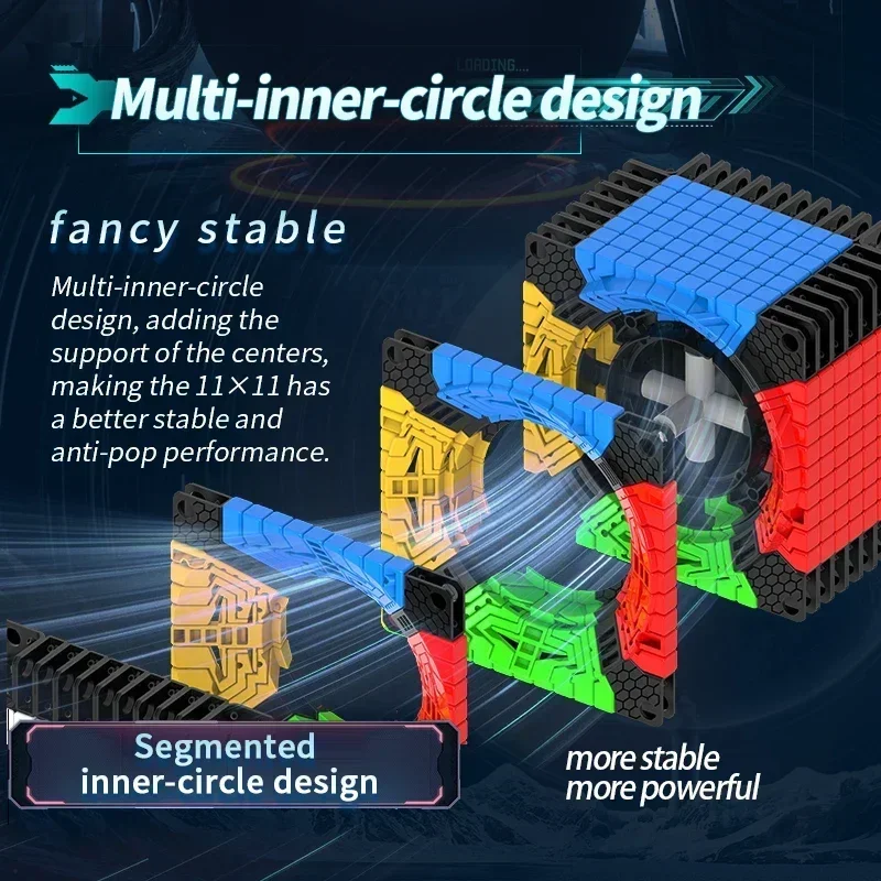 DianSheng 11x11x11 Magnetic Cube Galaxy 11x11 M Magnetic Magic Speed Cube Stickerless Professional Toys Cube Puzzle 5