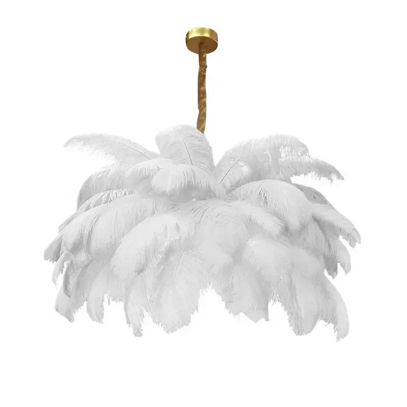 Nordic Elegant Home Decor Feather Pendant Light Modern Chandelier Ceiling Lamp for Living Room Bedroom Light Fixtures