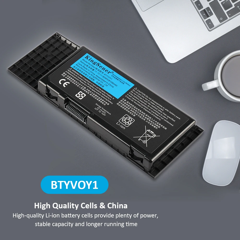 Bateria do Portátil para Alienware Btyvoy1 Kingsener M17x r3 r4 7xc9n C0c5m 0c0c5m 05wp5w 5wp5w 90wh Cn07xc9n 318-0397 45111817 - Imagem 2