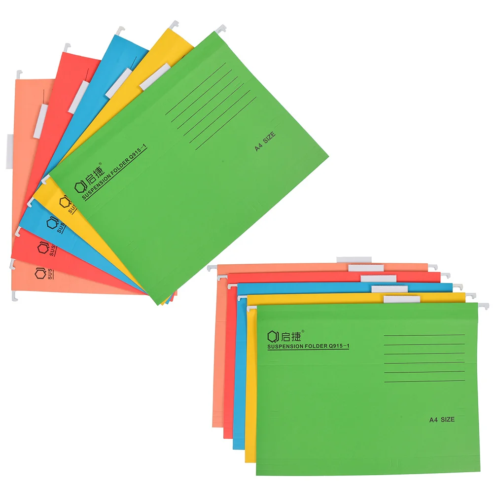 Color Transparent Folder Wall File Organizer 10 Pcs Folder Filing Cabinet Folders Pocket Thicken File Hanging Coupon Container Office