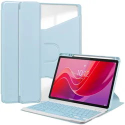 Lenovo Tablet Full Coverage Bluetooth Keyboard Case with Rotating Stand and Pen Slot for Lenovo Tab M11 (Skyblue withkeyboard)