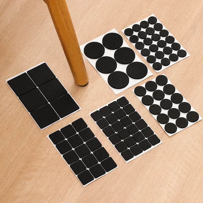 Enhanced Non-Slip Rubber Furniture Pads - Thick Self-Adhesive Floor Protectors