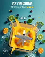 Professional Grade Blender - Soundproof & Quiet Commercial Blenders, Removable Shield, 2000W  ,  Oz Capacity - 2