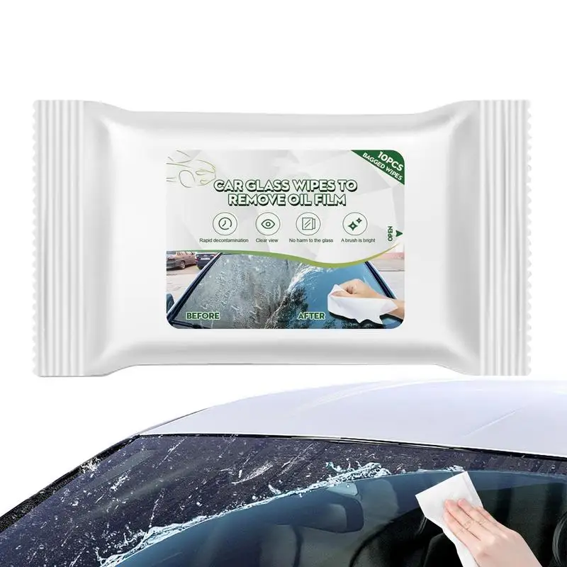 Window Cleaner Wipes  10pcs Car Oil Film Remover